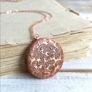 Rose Gold Locket Pendant Necklace
